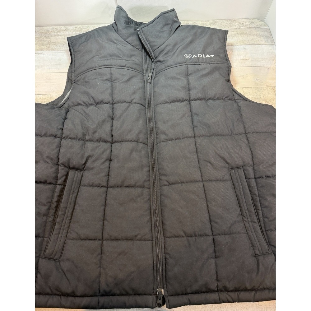 Ariat Crius Insulated Vest Mens XXL Black Quilted Puffer Full Zip Western